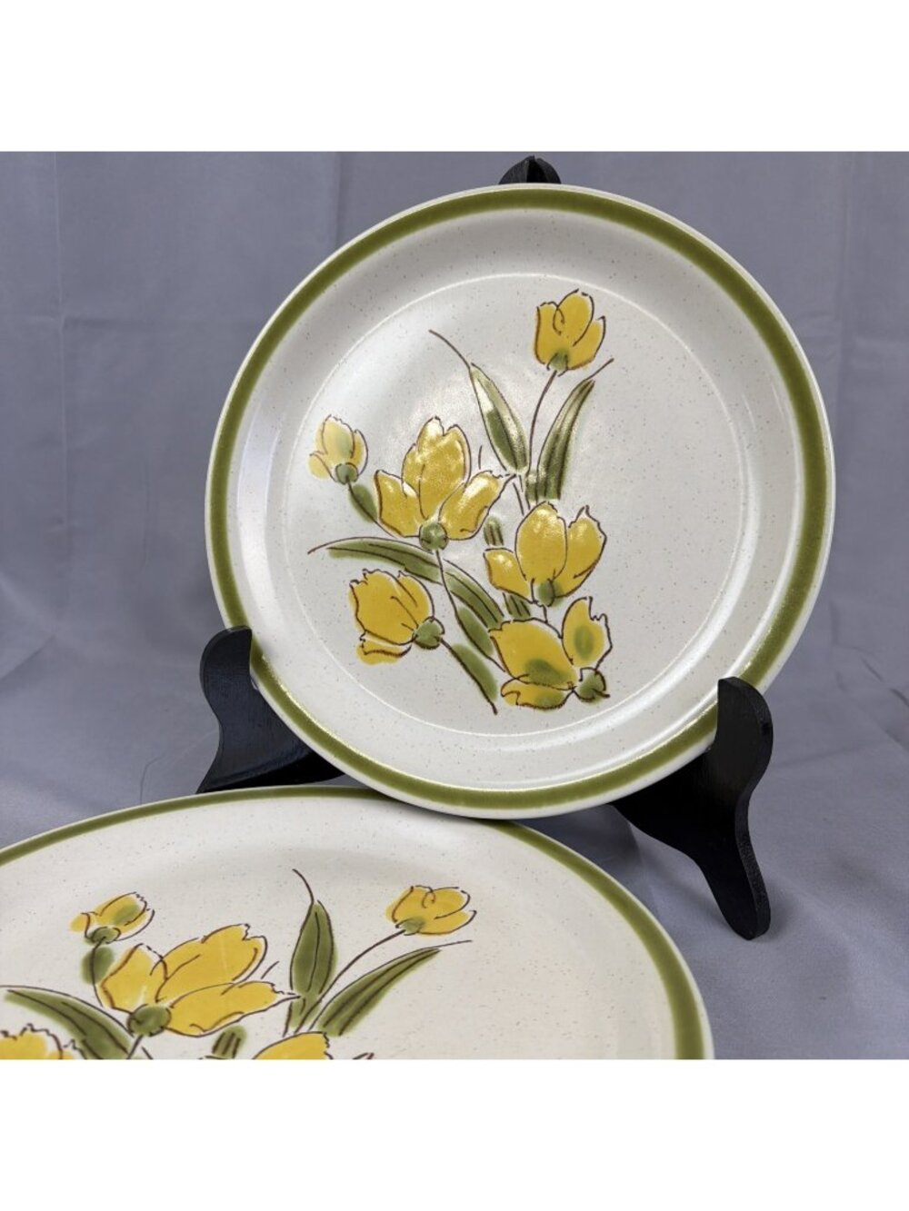 2 Vintage 70s Stonybrook Stoneware 10.5" Dinner Plate, Made In Japan  Retro